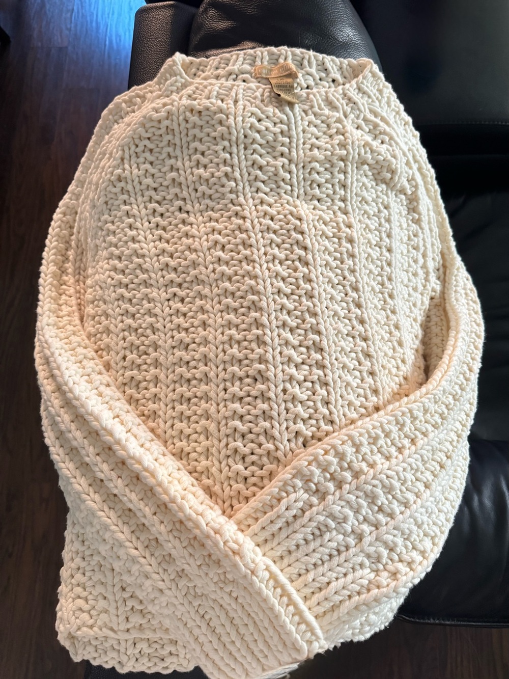 Vintage Cotton Ginny Cream Knit Women’s Sweater - Cozy Chunky Knit